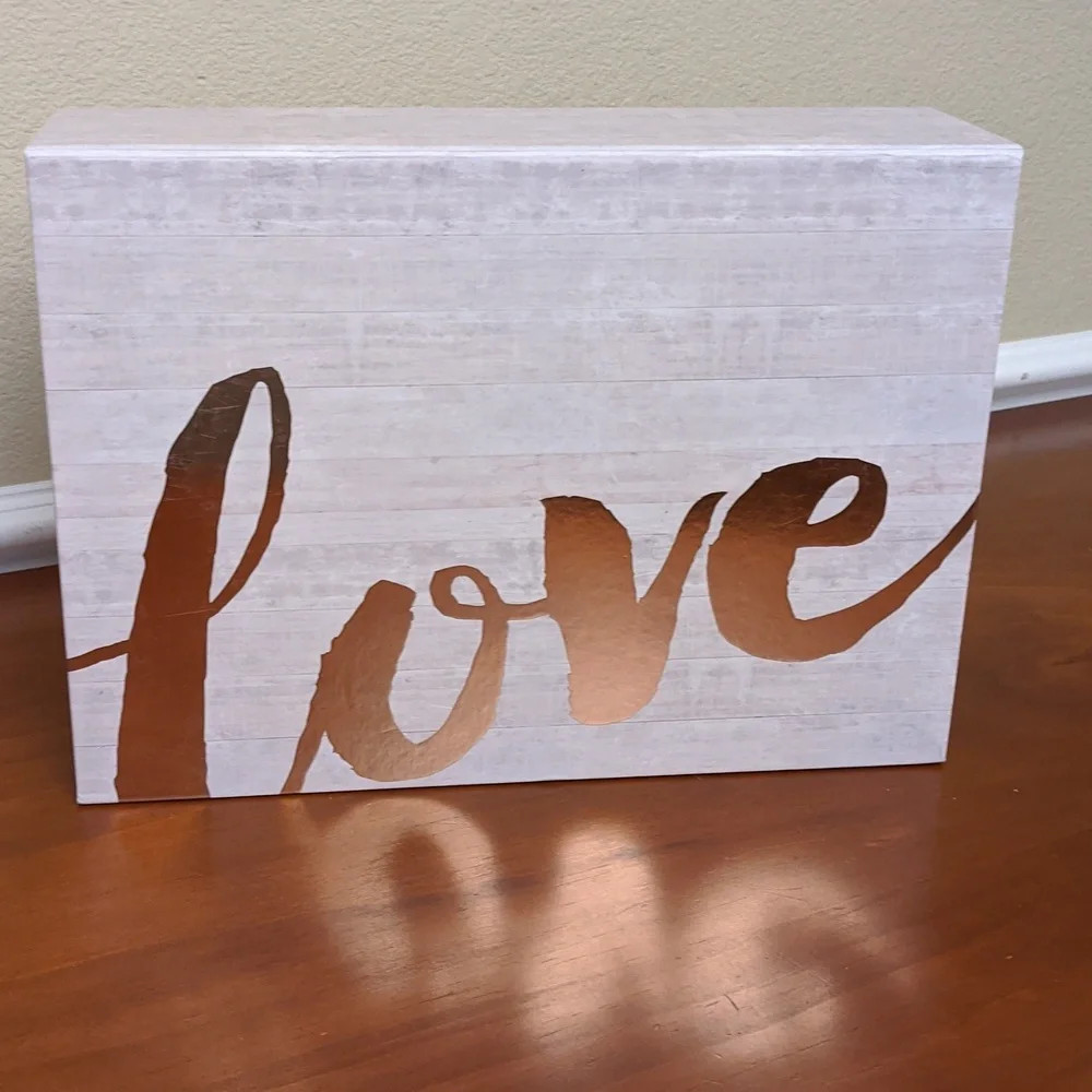 Floral and Gold Love Decorative Boxes Magnetic Closure Valentine's Day Gift